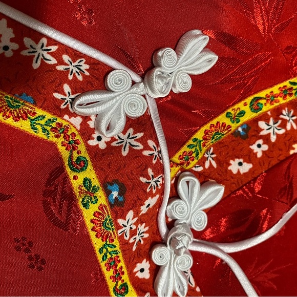 Geisha Girl Size 10 Red Qipao, Costume, Chinese Traditional Two Piece Set. - Picture 3 of 9